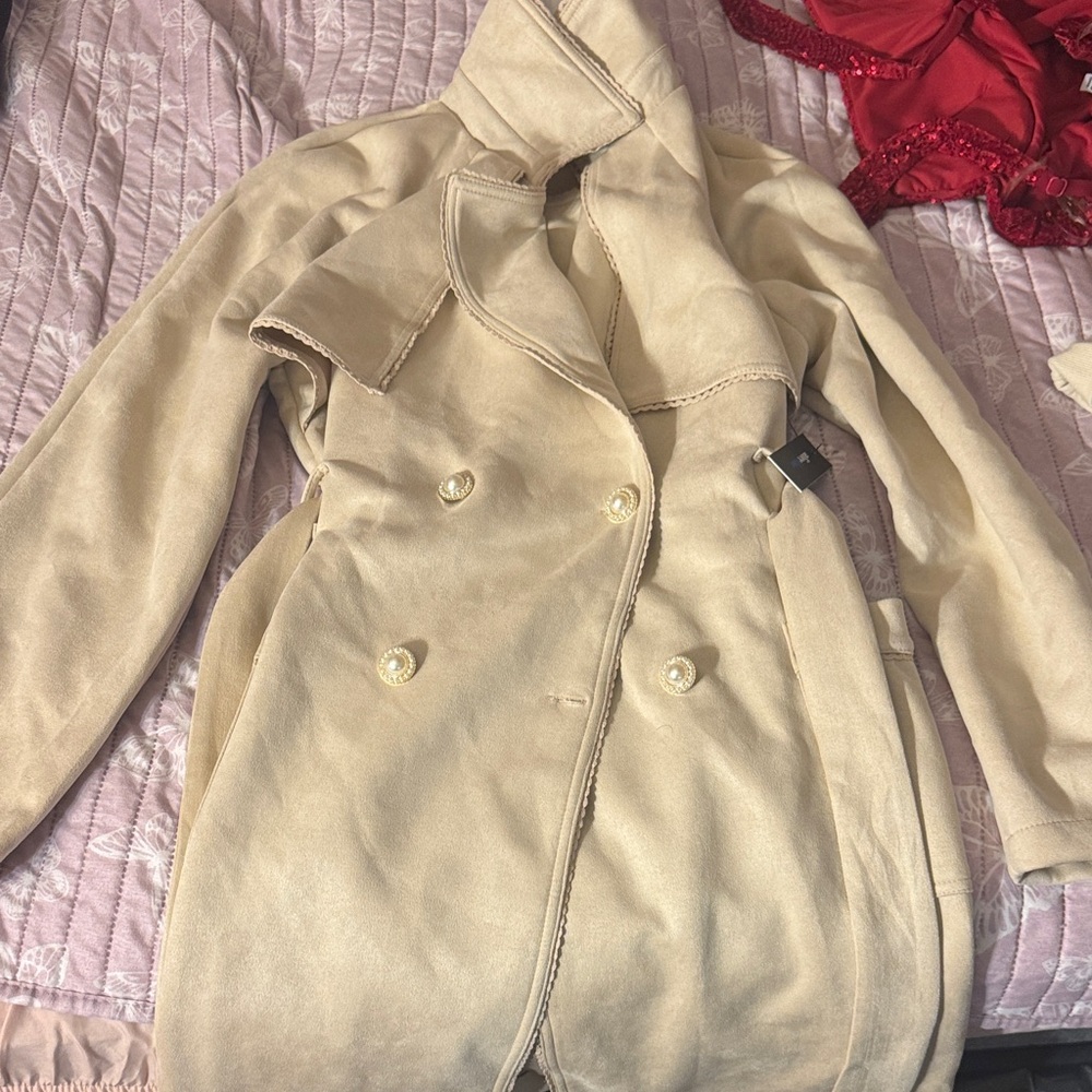 Alice Blue Cream Trench Coat